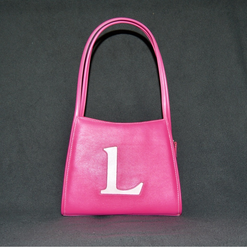 Y2K initial bag with the letter “L” in bright pink